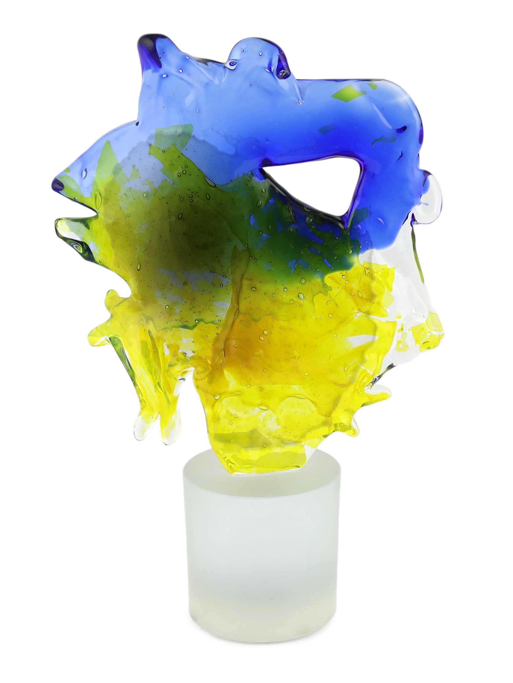 Seguso, a Murano glass abstract profile silhouette head